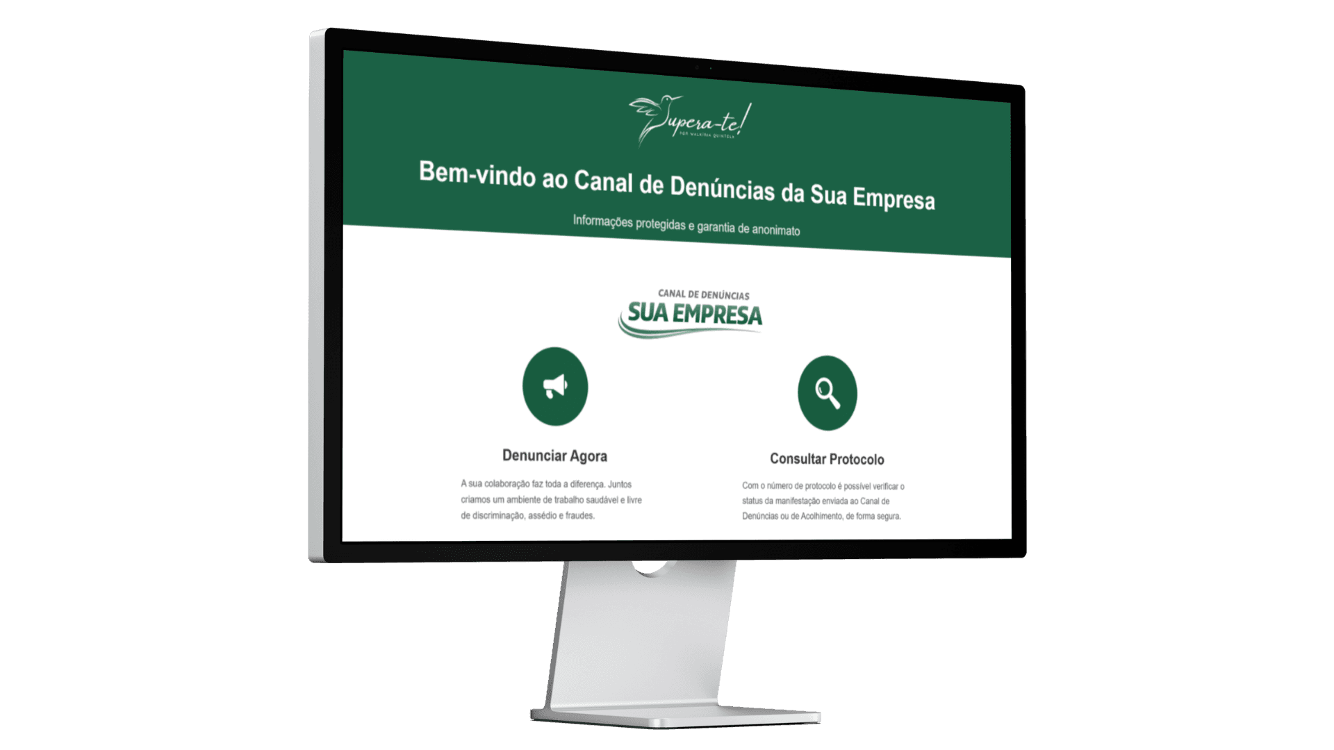 Painel do sistema InformeSeg — visão desktop do canal de denúncias